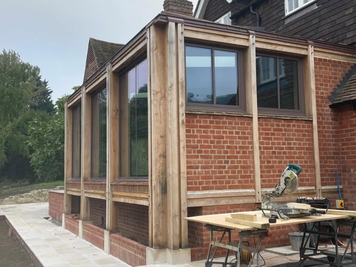 Oak-framed extension overlooking St Julian's, Near Sevenoaks: photo 4