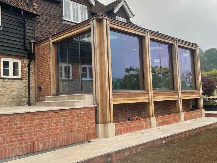 Oak-framed extension overlooking St Julian's, Near Sevenoaks: photo 6