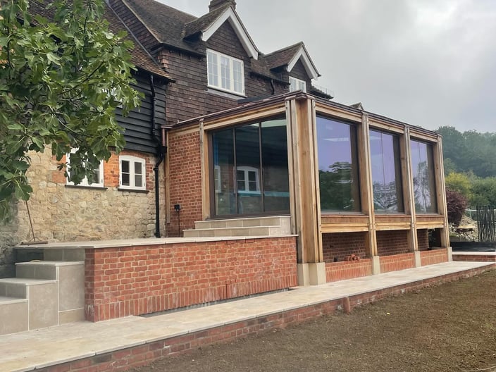 Oak-framed extension overlooking St Julian's, Near Sevenoaks: photo 7
